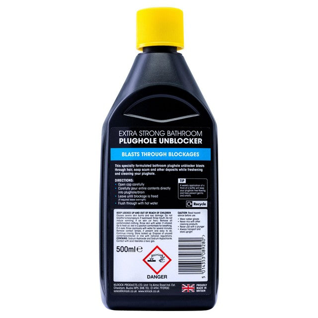 Kilrock Plughole Unblocker Bathroom 500ml, UK version
