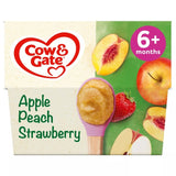 Cow & Gate apple peach strawberry baby food pots 4 x 100g - British product