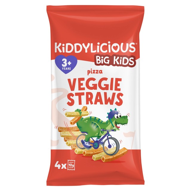 Kiddylicious pizza flavoured veggie straws kids snacks 4 x 12g, UK version