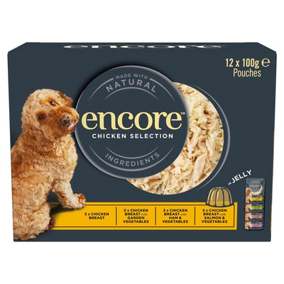Encore Chicken Jelly Selection Dog Food Pouches 12 x 100g