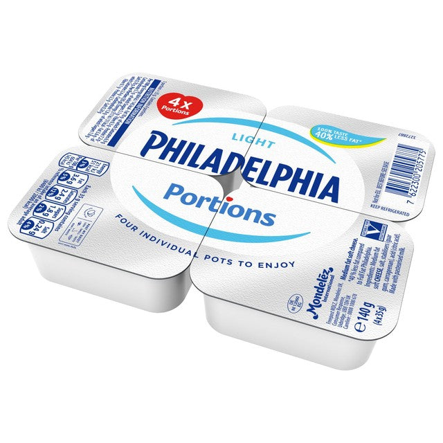 Philadelphia Light soft cheese 4x35g, imported from the UK