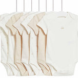 M&S turtle bodysuit 7 pack 9-12 months ivory, imported from the UK