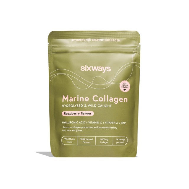 Sixways marine collagen powder raspberry flavour 150g (British brand)