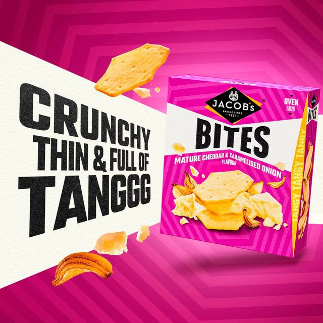 Jacob's mature cheddar and onion cracker bites 125g, UK version