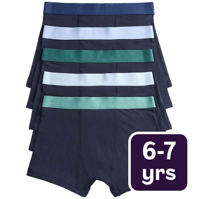 M&S Boys Core Blue/Green Trunks Black Mix 6-7 Years