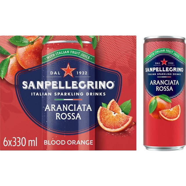 San Pellegrino Blood Orange Sparkling Fruit Beverage 6 x 330ml (British brand)
