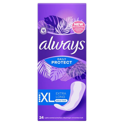 Always Dailies Extra Protect Long Plus Panty Liners 24 Pack