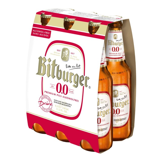 Bitburger Premium Pils 0.0% Beer 6 pack - British product