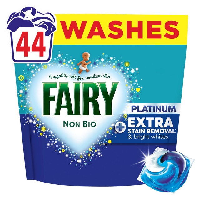 Fairy Platinum Non-Bio washing capsules 44 washes - British product