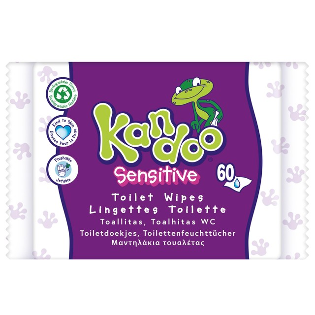 Kandoo Sensitive Flushable Wipes 60 per pack, UK version