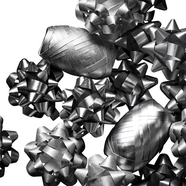 Sainsburys Home Ribbon Bow Pack Silver