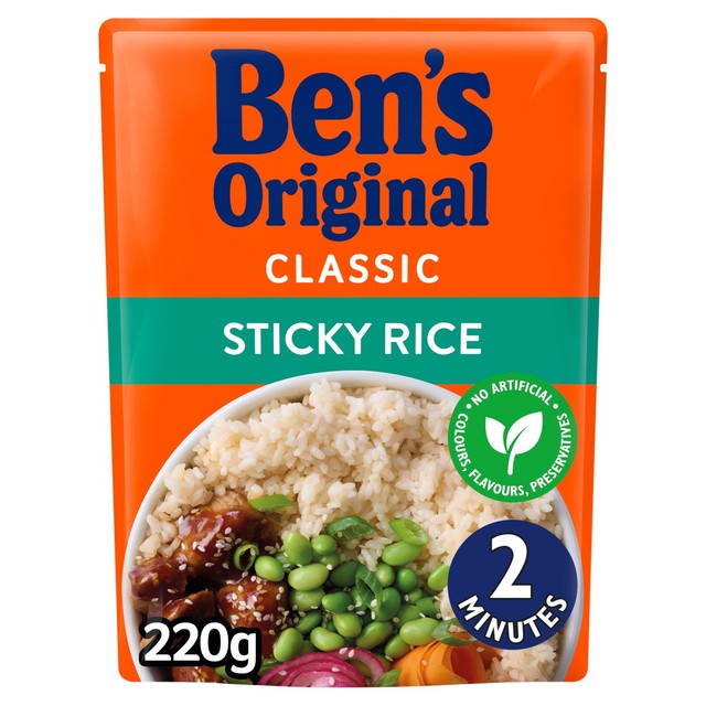 Ben's Original Sticky Rice microwave pouch 220g - British product