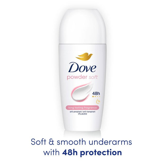 Dove powder anti-perspirant deodorant roll-on 50ml - British product