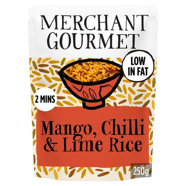 Merchant Gourmet Mango Chilli Lime Microwave Rice 250g, imported from the UK
