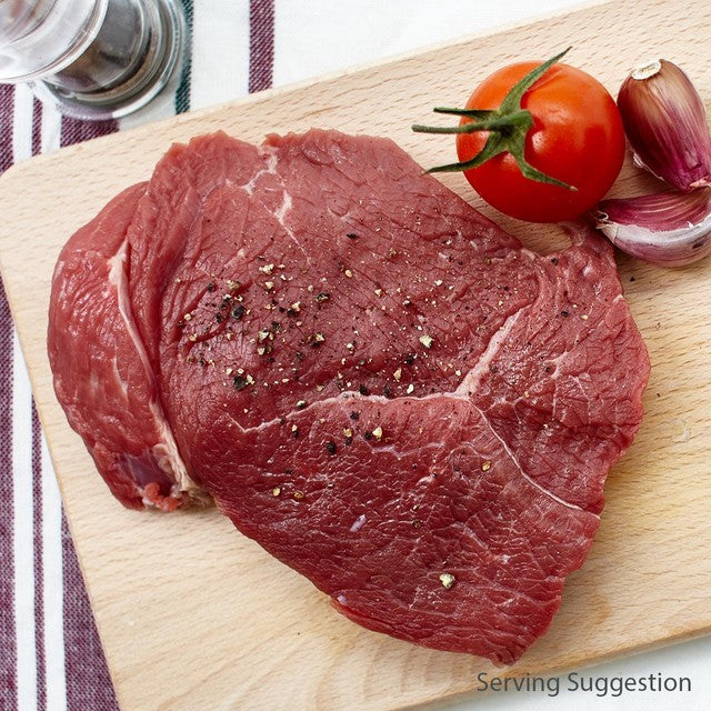 Ocado beef rump steak 255g, imported from the UK