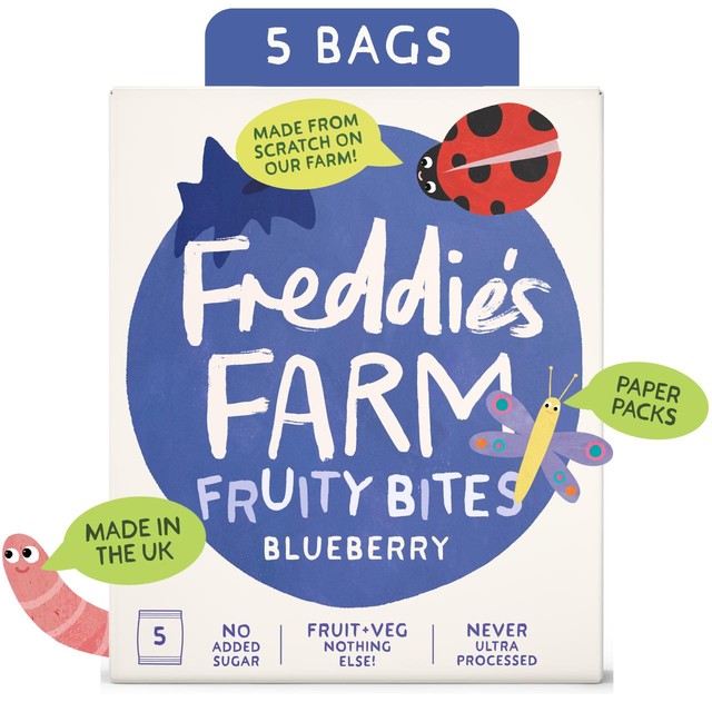 Freddie Fruity Bites blueberry fruit snacks 100g - British product