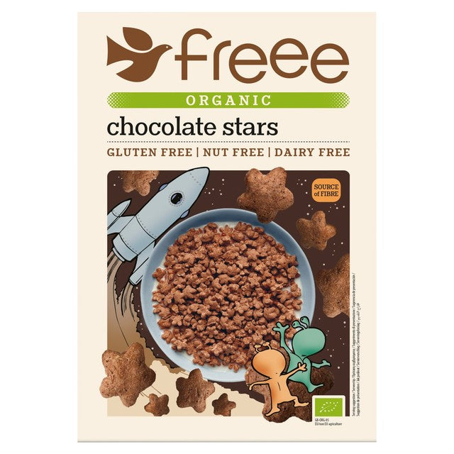 Doves Farm Freee Gluten Free Organic Chocolate Stars cereal 300g - British product