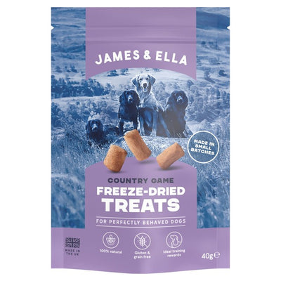 Friandises pour chien James & Ella séchées à froid gibier de campagne 40g