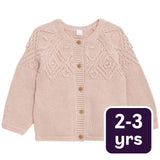 M&S pink patterned cardigan for girls 2-3 years, imported from the UK