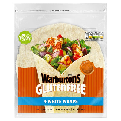 Warburtons Gluten Free 4 White Wraps 180g