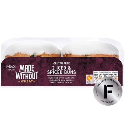 M&S Made Without Iskremkrydrede boller appelsinbløtlagte vinbær glutenfrie boller 2-pakning