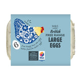 M&S Large Free Range Eggs 6 Pack, imported from the UK