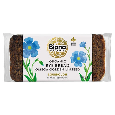 Biona Organic Omega Rye Bread with Golden Linseed 500g
