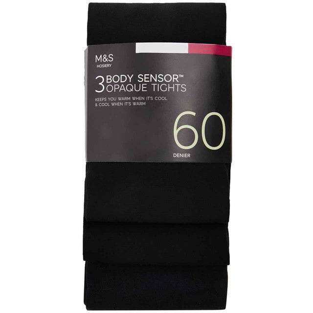 M&S 60 Denier Body Sensor Tights Black Size S, imported from the UK