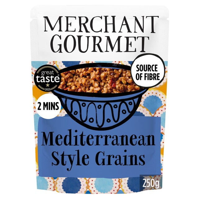 Merchant Gourmet Mediterranean-Style Grains with Tomato & Olive 250g, imported from the UK