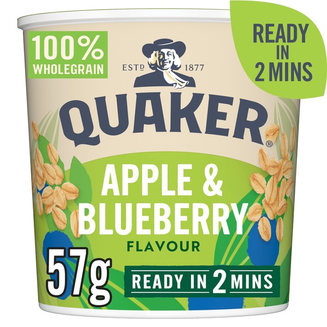 Quaker apple & blueberry porridge pot 57g (British brand)
