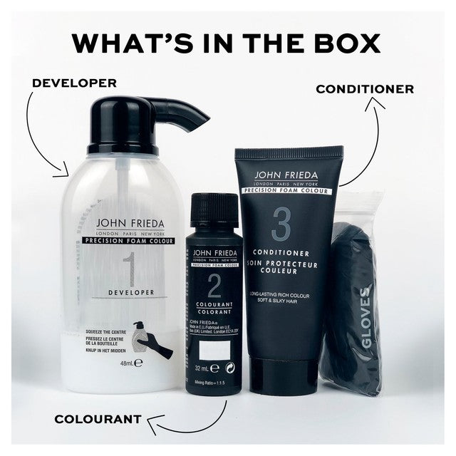 John Frieda Foam Hair Colour Natural Black 2N Kit, UK version