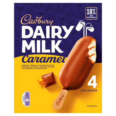 Cadbury Caramel Ice Cream Stick Ice Cream Treat 4 x 90ml