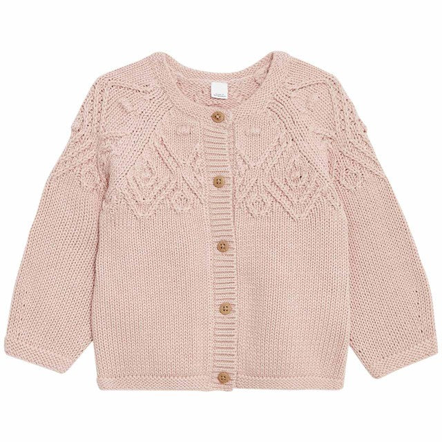 M&S Girls pure cotton cardigan pink 3-6 months, imported from the UK