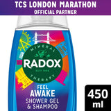 Radox Feel Awake shower gel and shampoo 450ml, imported from the UK