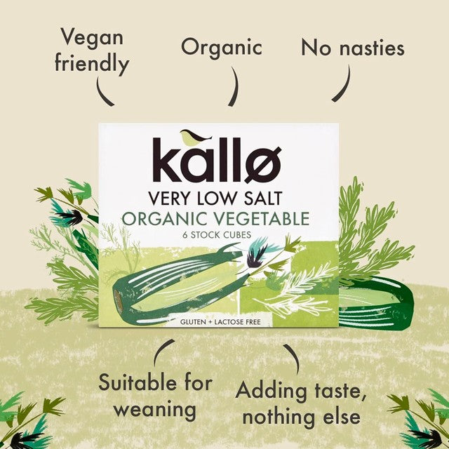 Kallo organic vegetable stock cubes 6x10g, UK version