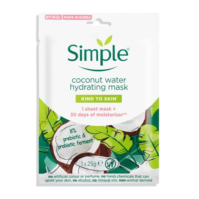 Simple Coconut Water Hydrating Sheet Mask 25g (British brand)
