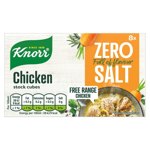 Knorr zero salt chicken stock cubes 72g pack, UK version