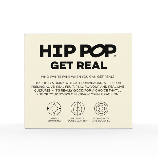 Hip Pop ginger yuzu kombucha drink 4 x 330ml, UK version