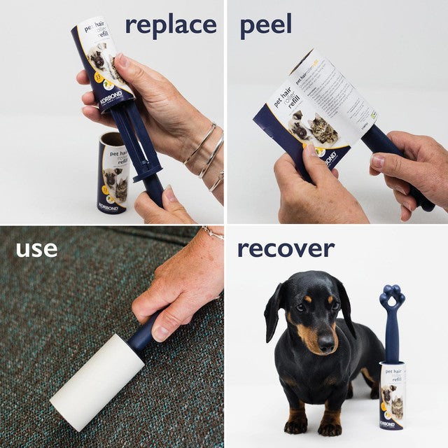 Korbond pet hair roller refill twin pack 132 sheets, UK version