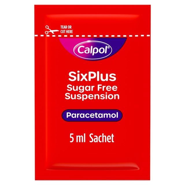 Calpol children's pain relief suspension strawberry 12 x 5ml sachets - British product
