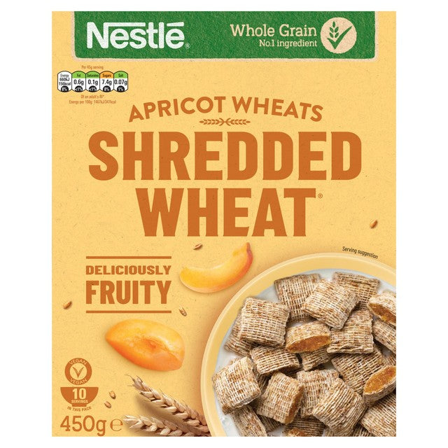 Nestle Shredded Wheat Bitesize Apricot Wheats cereal 450g (British brand)
