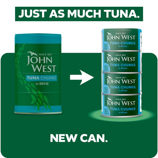 John West tuna chunks in brine 4x125g multipack, UK version