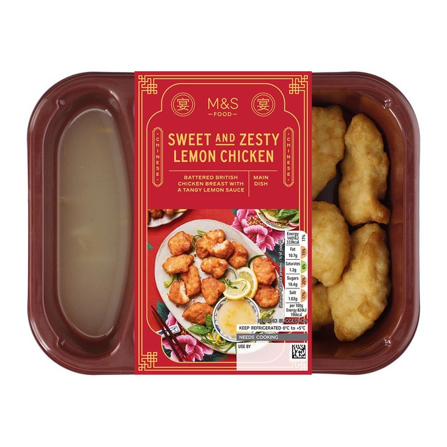 M&S Crispy Lemon Chicken 340g, imported from the UK