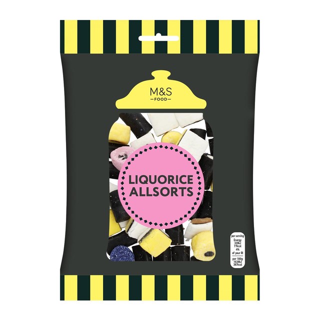 M&S Liquorice Allsorts 225g, imported from the UK
