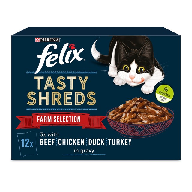 Felix Tasty Shreds Farm Selection gravy cat food multipack - British product