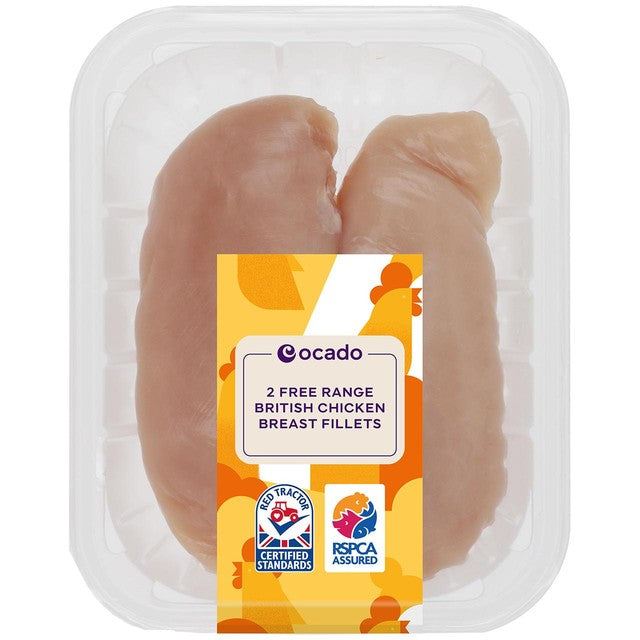 Ocado free range British chicken breast fillets 320g, imported from the UK