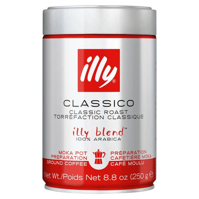 illy Ground Medium Roast Moka Pot Ground Coffee 250g