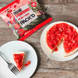 Pack'd organic diced strawberries 300g, imported from the UK