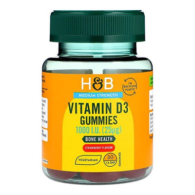Holland & Barrett Vitamin D3 1000 IU Vegetarian Strawberry Gummies 30 Count