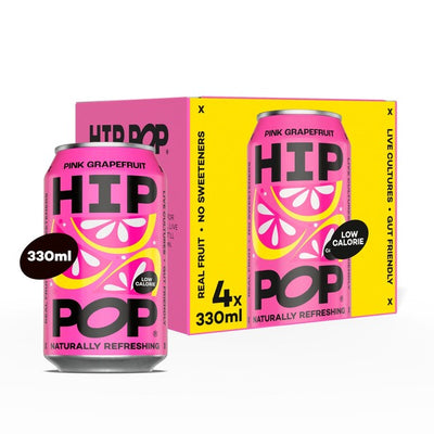 Hip Pop Pink Grapefruit Sparkling Fruit Drink 4 x 330ml